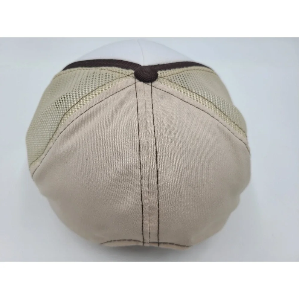 Vintage Barco Construction Steel Buildings Lehi Utah Mesh Snapback Hat Cap Beige